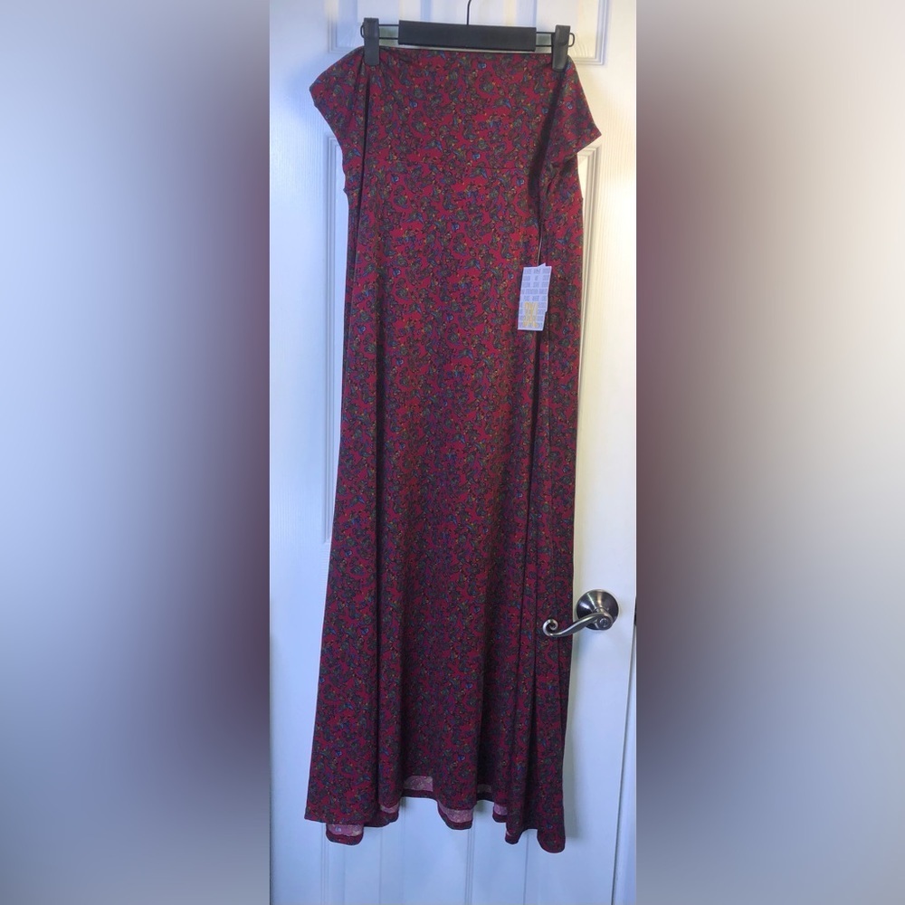 LuLaRoe Red Floral Maxi Skirt - Picture 5 of 12